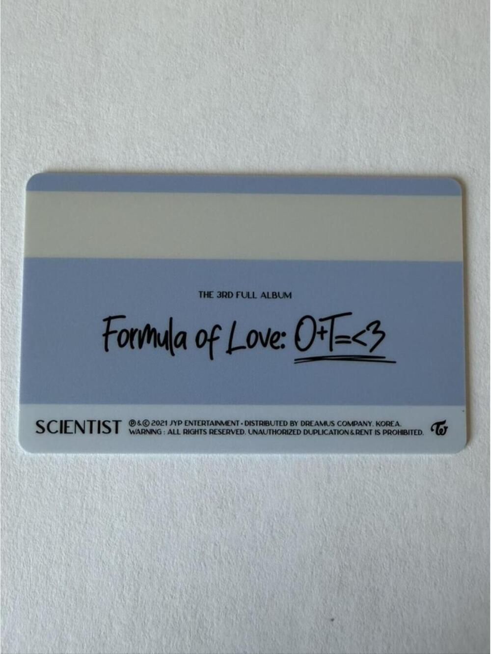 Twice Tzuyu FORMULA OF LOVE Inclusion Scientist ID Photocard - Picture 2 of 2